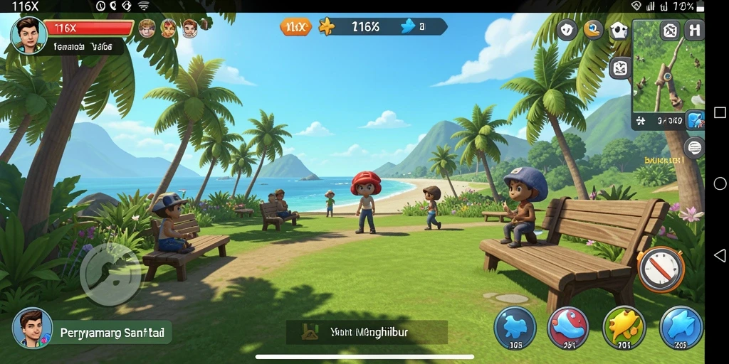 Gameplay 116X yang penuh warna dan seru.