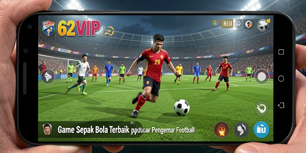 Screenshot gameplay 62VIP menunjukkan aksi seru di lapangan hijau.
