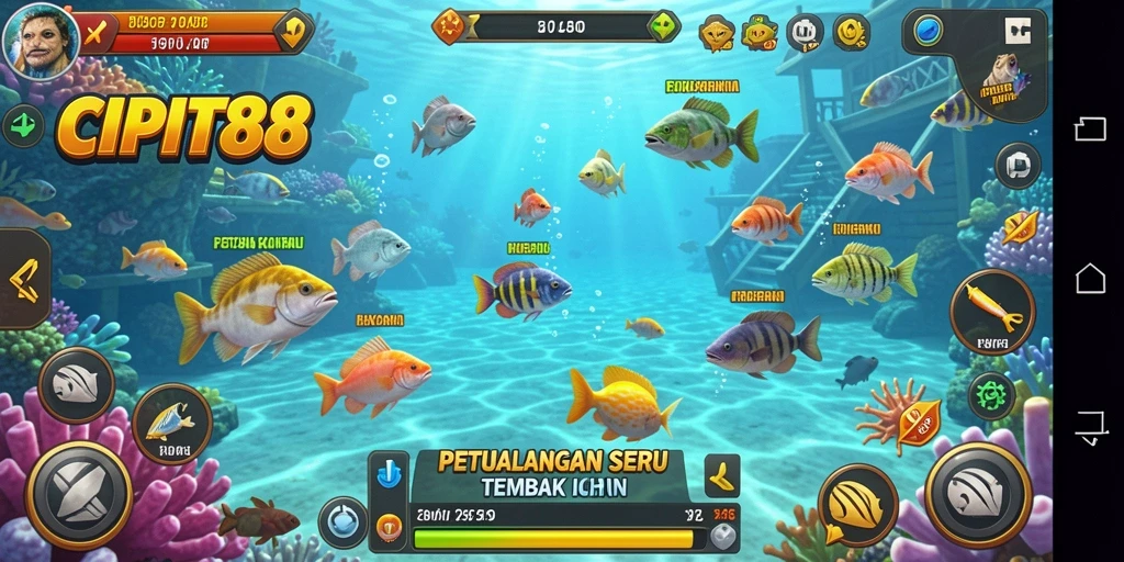 Tampilan gameplay seru menembak ikan di CIPIT88.