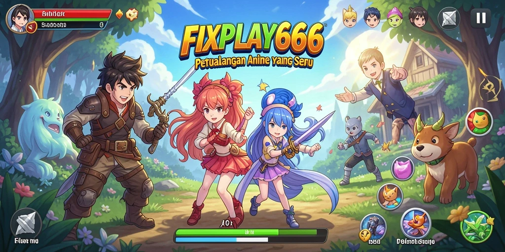 Tangkapan layar FIXPLAY666 menunjukkan pertarungan karakter Anime yang dinamis dan menarik.