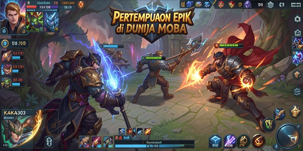 Screenshot gameplay KAKA303 menunjukkan aksi pertarungan yang intens.