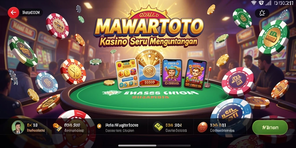 Tampilan gameplay seru dalam aplikasi MAWARTOTO kasino.