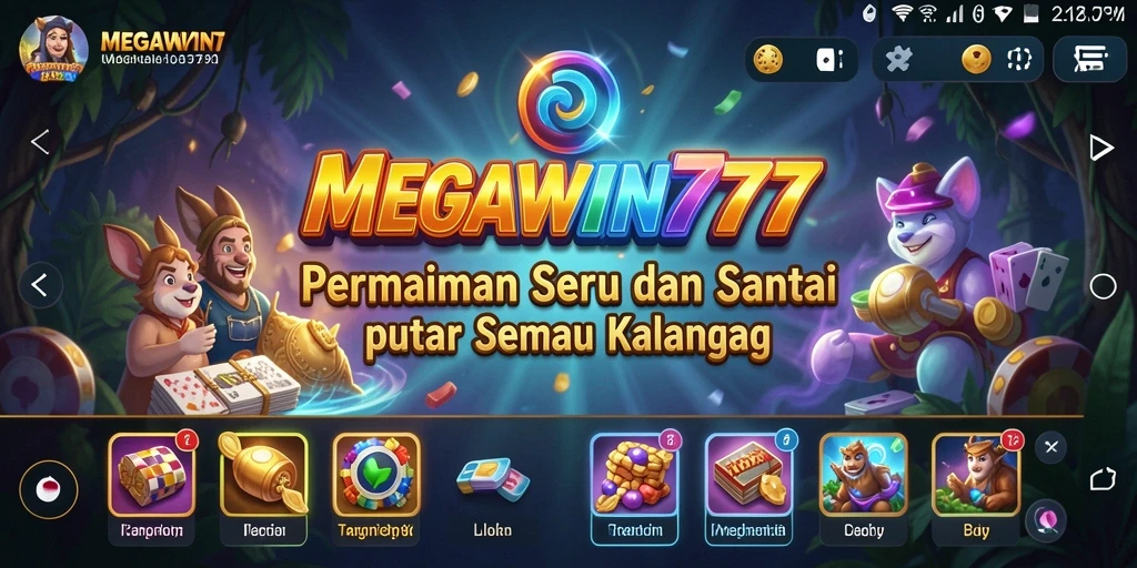 Tampilan seru gameplay MEGAWIN777 dengan beragam mini-game.