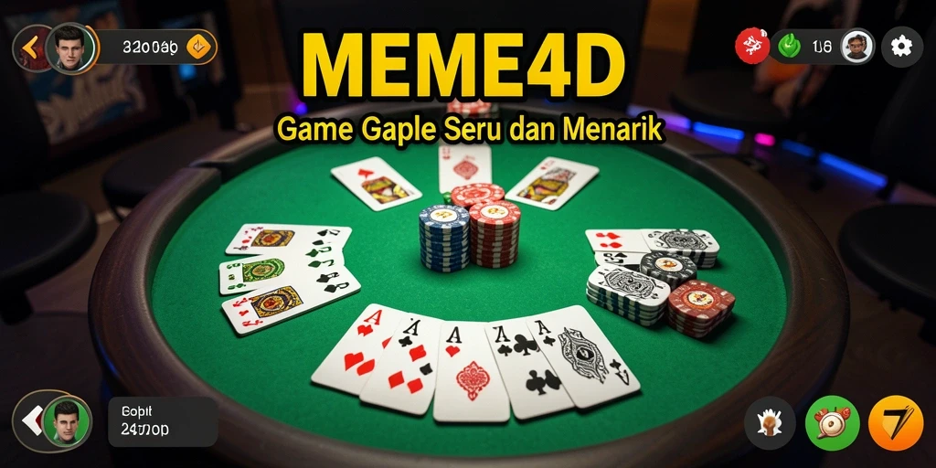 Tampilan menarik dari gameplay Gaple di MEME4D.