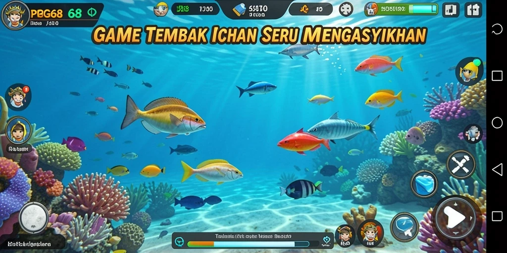 Tampilan gameplay PGG68 yang seru dengan aksi menembak ikan.