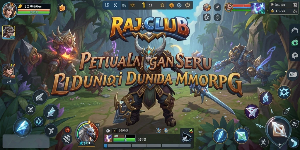 Tangkapan layar utama dari gameplay RAJACLUB menunjukkan aksi seru di dunia MMORPG.