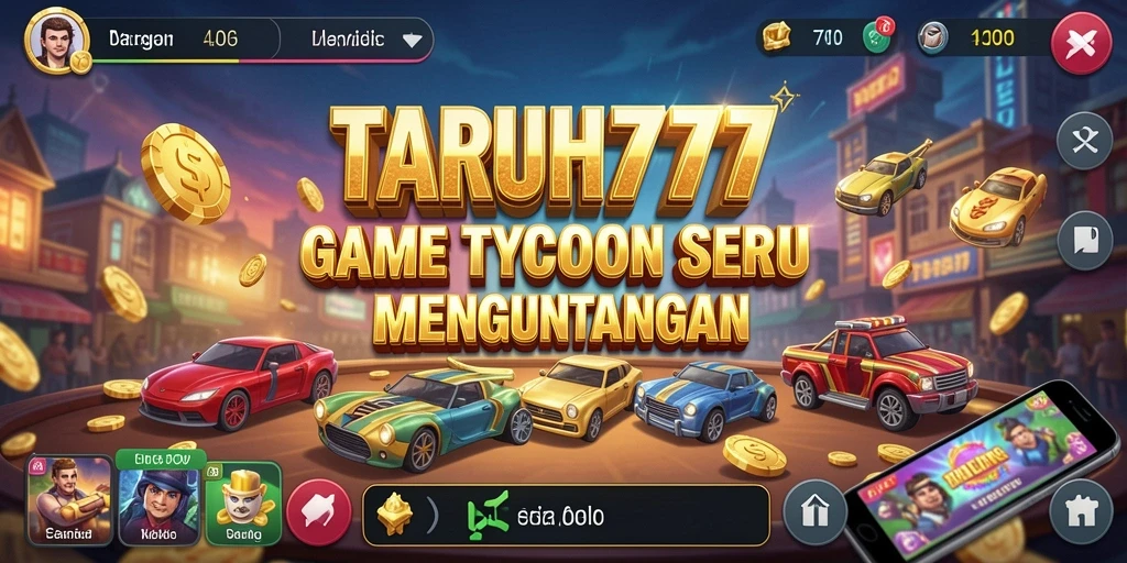 Tampilan gameplay TARUH777 yang menampilkan suasana bisnis Tycoon.