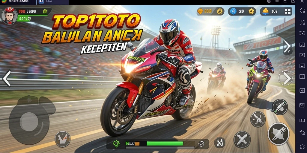 Tampilan gameplay menarik dalam balapan motor di TOP1TOTO.