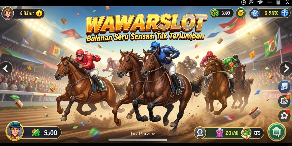 Tampilan gameplay seru di WAWARSLOT saat balapan motor.
