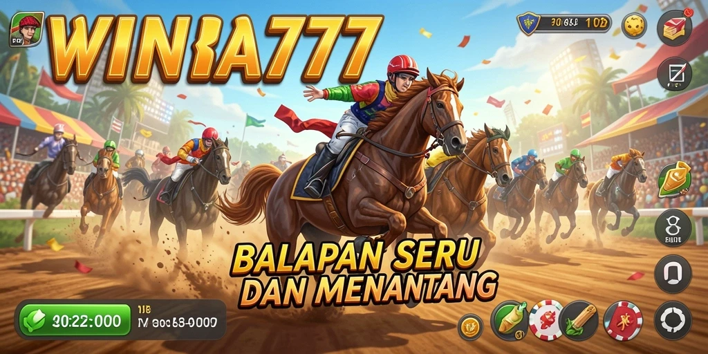 Tangkapan layar gameplay WINRATE777 yang menunjukkan aksi balapan mendebarkan.